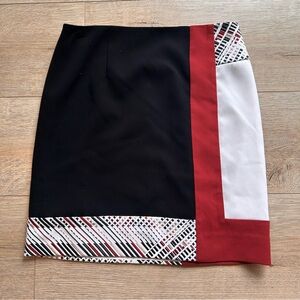 White House Black Market Colorblock Embroidered Skirt – Size 00
